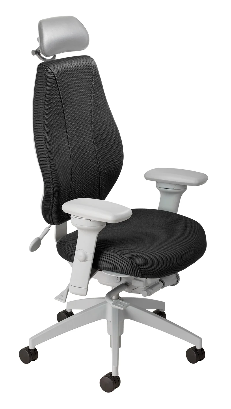 airCentric 2 with Synchro Glide Mechanism, Light Grey Frame, AirKnit Black Upholstery