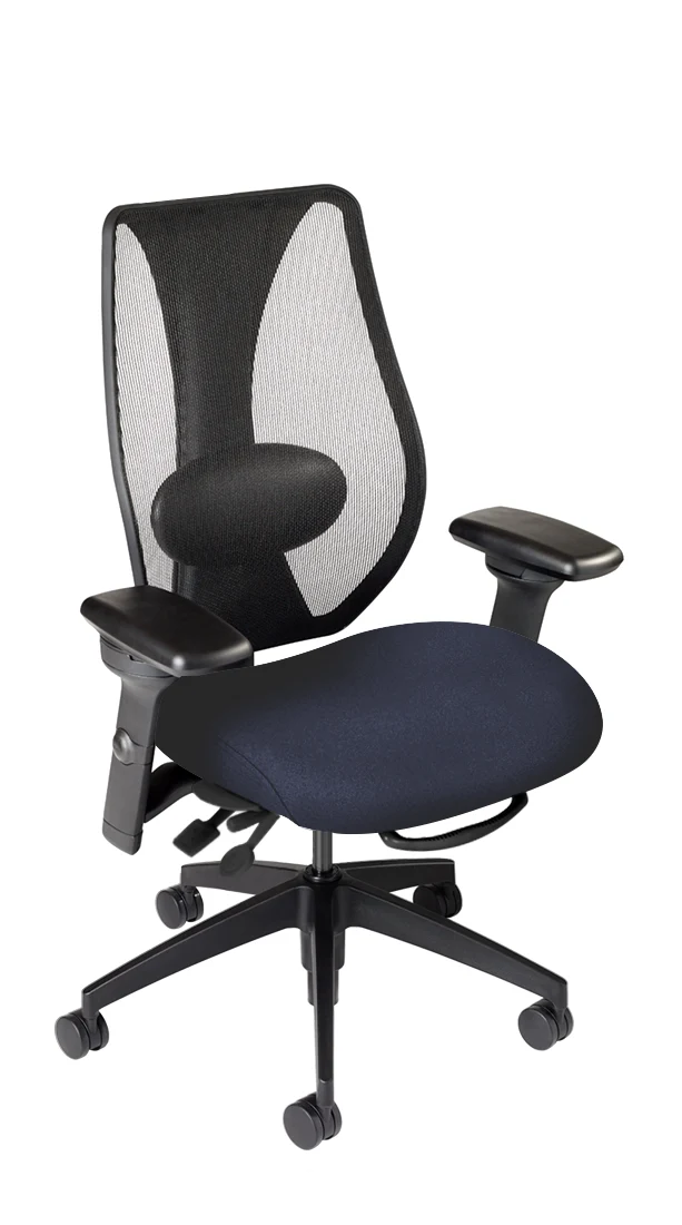 tCentric Hybrid with Mesh Backrest and Upholstered Seat Midnight Black