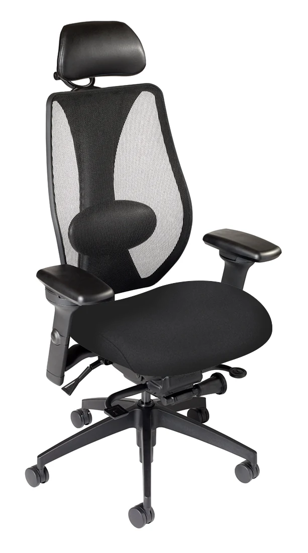 tCentric Hybrid with Mesh Backrest and Upholstered Seat Midnight Black
