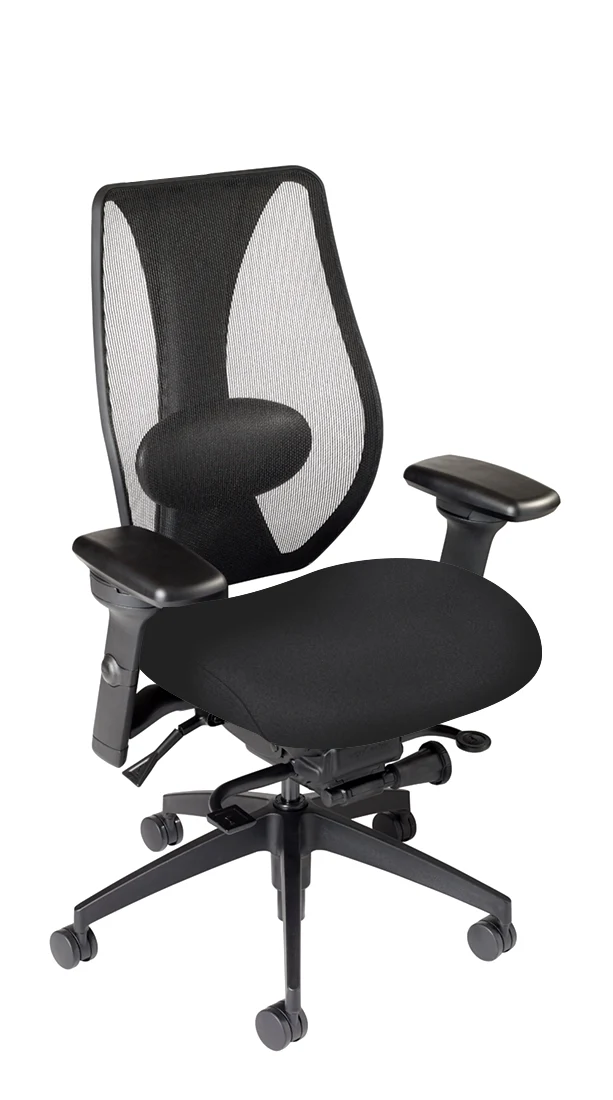 tCentric Hybrid with Mesh Backrest and Upholstered Seat Midnight Black