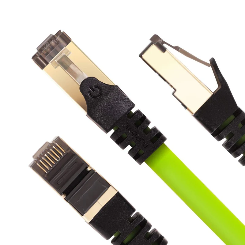 Duronic CAT8 GN 3 m Ethernet-Kabel | 40 Gbps Netzwerkabel | RJ45 Gigabit LAN Kabel Cat 8 | Patch Kabel 2000 MHz S/FTP Schirmung | TV Streaming Router Modem Switch Internetkabel 10 100 1000 Mbit