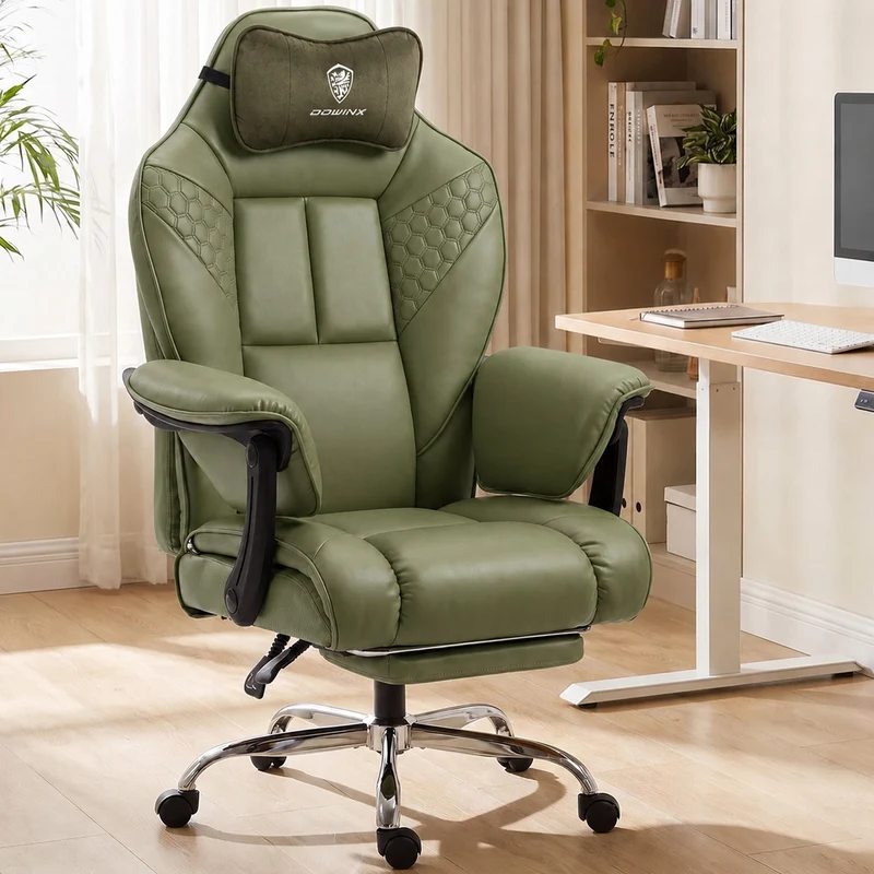 Dowinx Big & Tall Leather Executive Office Chair LS-66D5A-05 Green