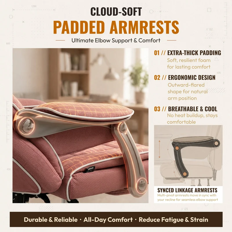 Dowinx Big & Tall Leather Executive Office Chair LS-66D5A-04 Pink