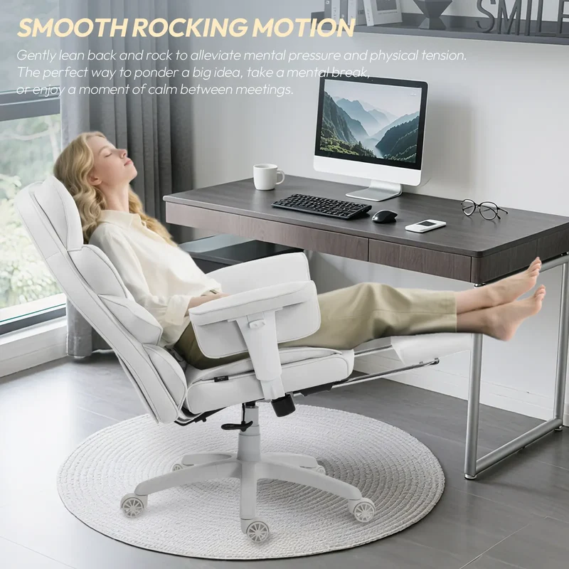 Dowinx Fabric Sofa Chair LS-66BG1B04 White (17° Rocking Function)