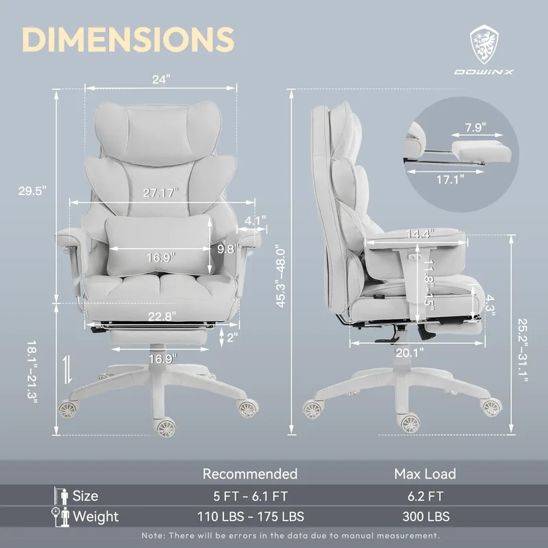 Dowinx Fabric Sofa Chair LS-66BG1B04 White (17° Rocking Function)
