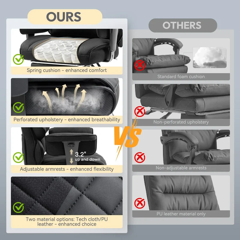 Dowinx Fabric Sofa Chair LS-66BG1B01 Black ((90-135° Tilt Locking Function))