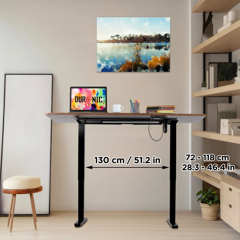 Duronic CD160 BT Höhenverstellbarer Schreibtisch, Computertisch für Büro und Gaming, elektrischer Schreibtisch mit USB Port, 160 x 60 cm Sitz-Steh-Schreibtisch, Höhenverstellbar von 72 bis 118 cm