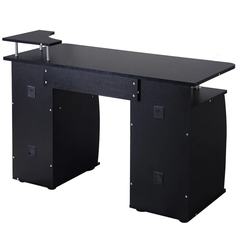 Costway - Schreibtisch Computertisch Bürotisch PC Tisch mit Druckerablage,Tastaturauszug-black