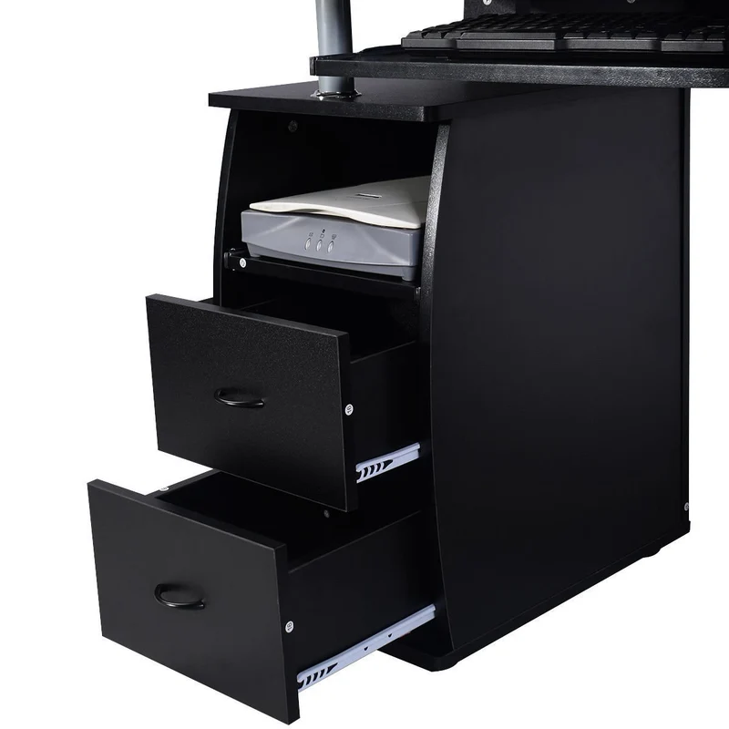 Costway - Schreibtisch Computertisch Bürotisch PC Tisch mit Druckerablage,Tastaturauszug-black