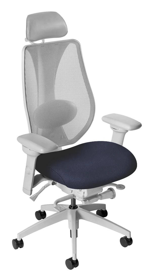 tCentric Hybrid with Mesh Backrest and Upholstered Seat in Light Grey Frame
