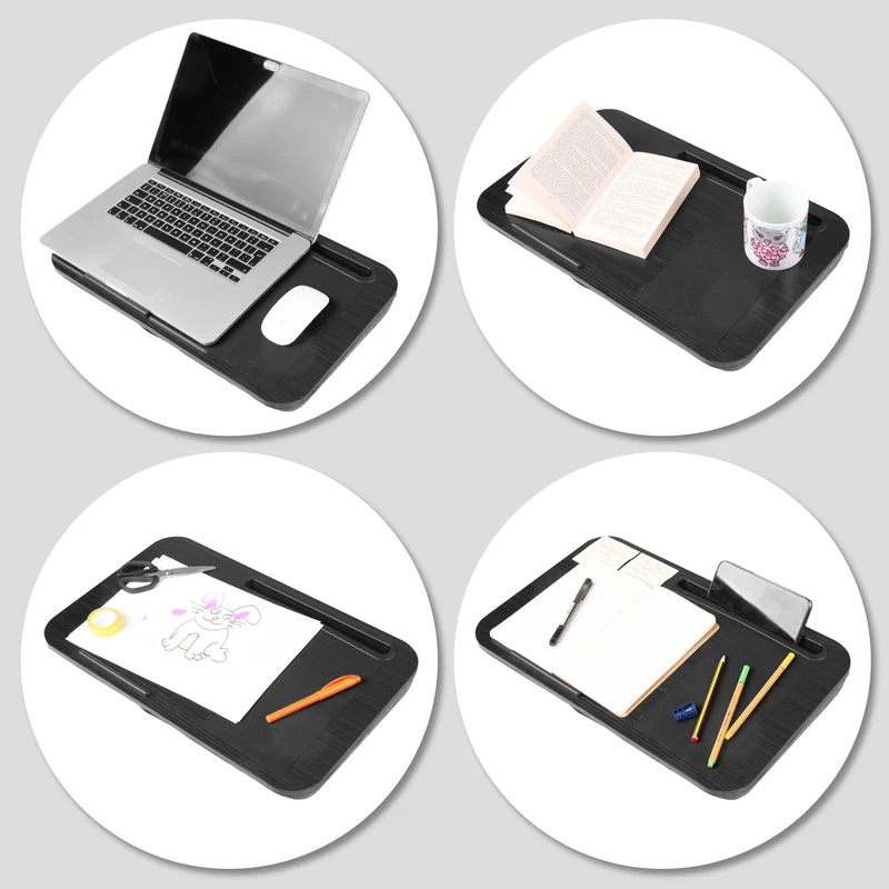 Duronic DML422 Laptopkissen | Ergonomischer Laptop Tisch mit Kissen | Laptop Halterung mit Schaumstoffkissenstütze |Große Plattform mit integriertem Griff | Ideal für Bett, Sofa, Auto
