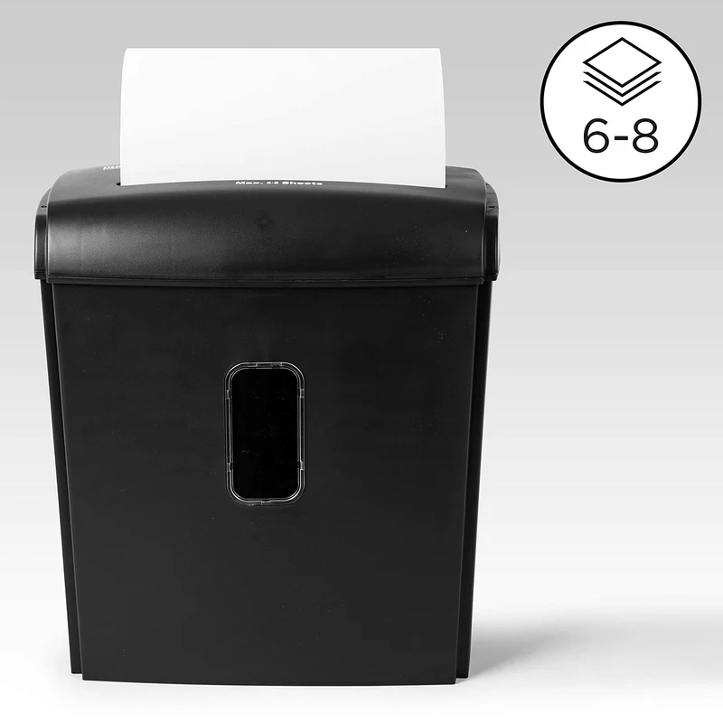 Duronic PS712 Aktenvernichter | 5 Blatt Partikelschnitt P4 | 12 Liter Papierkorb | Kreuzschnitt Schredder für mehr Datenschutz | Zerkleinerer für Home Office Büro | Reisswolf mit Start-Stopp-Automatik