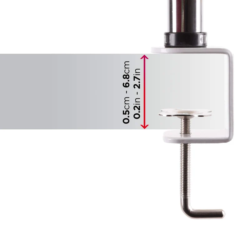 Duronic DM251X3 WE Monitor-Halterung 1 Monitor für 13-27 Zoll Flach & Curved Bildschirm-Halterung 8kg, Monitor Tischhalterung Höhenverstellbar Neigbar Schwenkbar Drehbar, Vesa halterung, Monitor-Arm