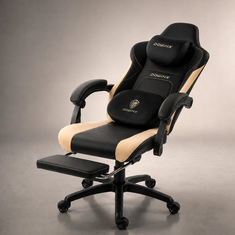 DOWINX 66D38 Pro Heated & Ventilated Gaming Chair with Massage Beige