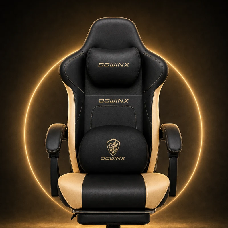DOWINX 66D38 Pro Heated & Ventilated Gaming Chair with Massage Beige