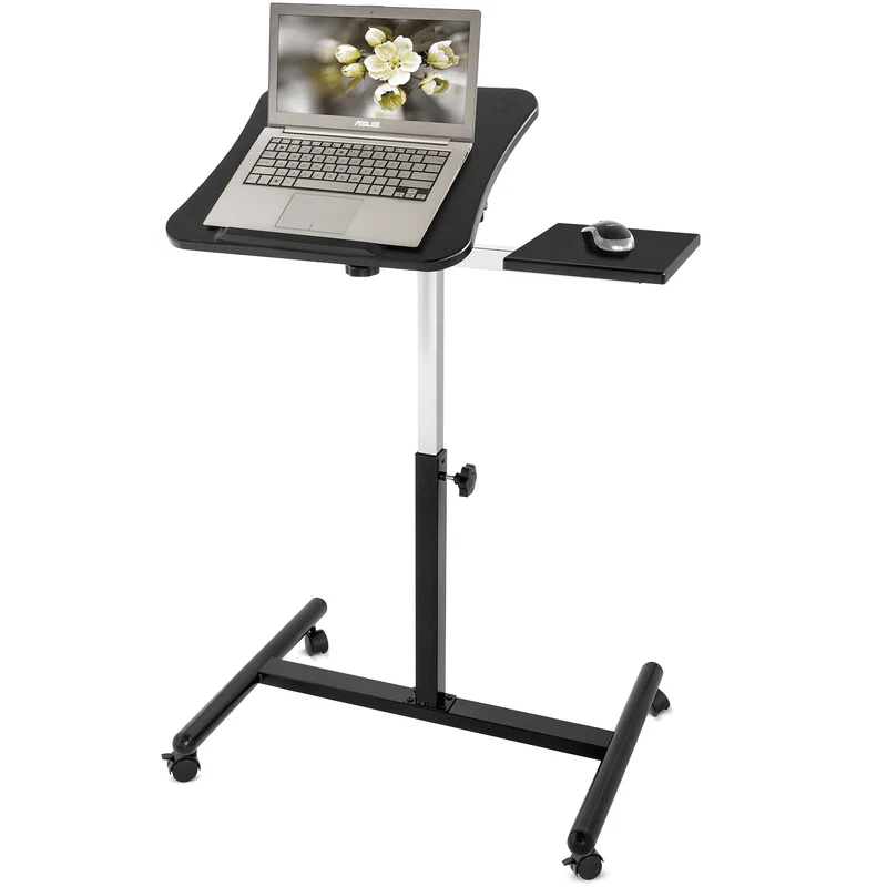 Tatkraft Vanessa - Laptoptisch, Laptoptisch Höhenverstellbar, mit Mausablage, Laptoptisch Sofa, MDF Holz, Stahl, Schwarz