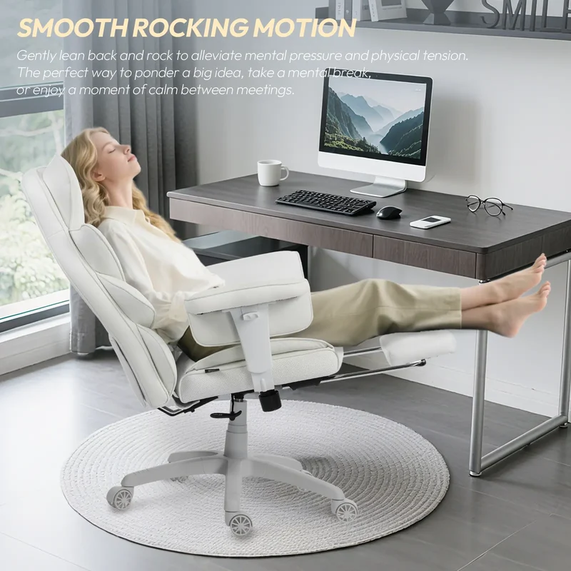 Dowinx Leather Sofa Chair LS-66BG104 White (17° Rocking Function)
