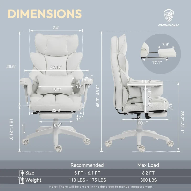 Dowinx Leather Sofa Chair LS-66BG104 White (17° Rocking Function)