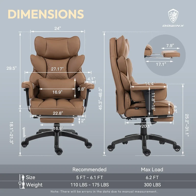 Dowinx Leather Sofa Chair LS-66BG102 Brown (17° Rocking Function)
