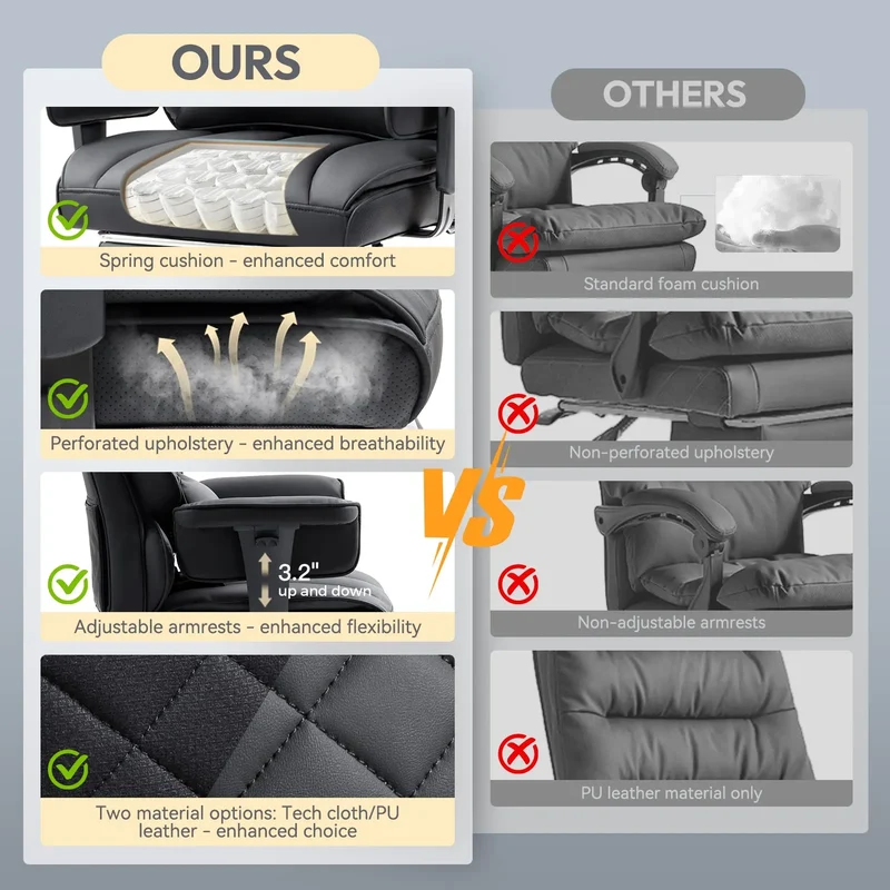 Dowinx Leather Sofa Chair LS-66BG101 Black (17° Rocking Function)