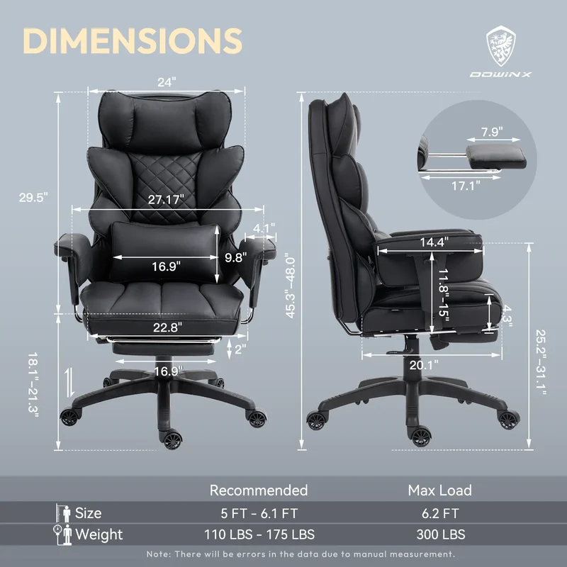Dowinx Leather Sofa Chair LS-66BG101 Black (17° Rocking Function)