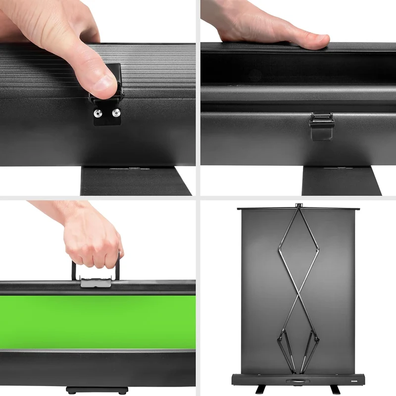 Duronic FPS15 GN Green Screen | 130 x 150 cm Chroma-Key-Panel | Faltenfreie Leinwand für Streaming, Videokonferenz und Fotostudio | Grüner Greenscreen ideal für Schreibtisch Hintergrund bei Streamer