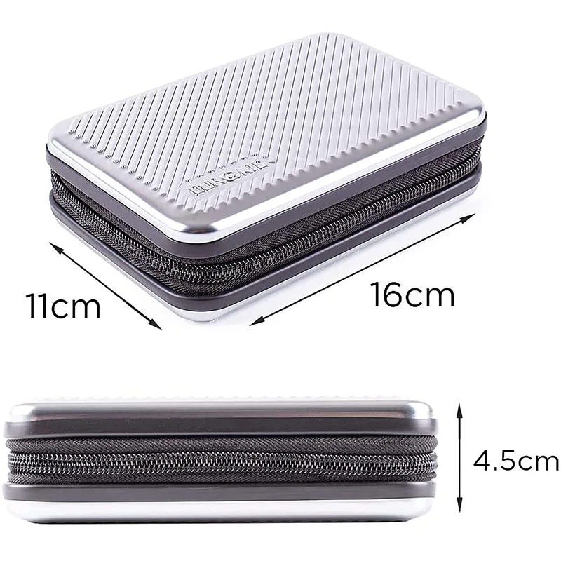 Duronic HDC3 SR Externe Festplatten Schutzhülle Silber | Stoßsichere Festplattentasche | 2,5" SSD Cover | Aluminium Tasche | Hülle für Western Digital, Toshiba, Hitachi, Seagate, Samsung und mehr