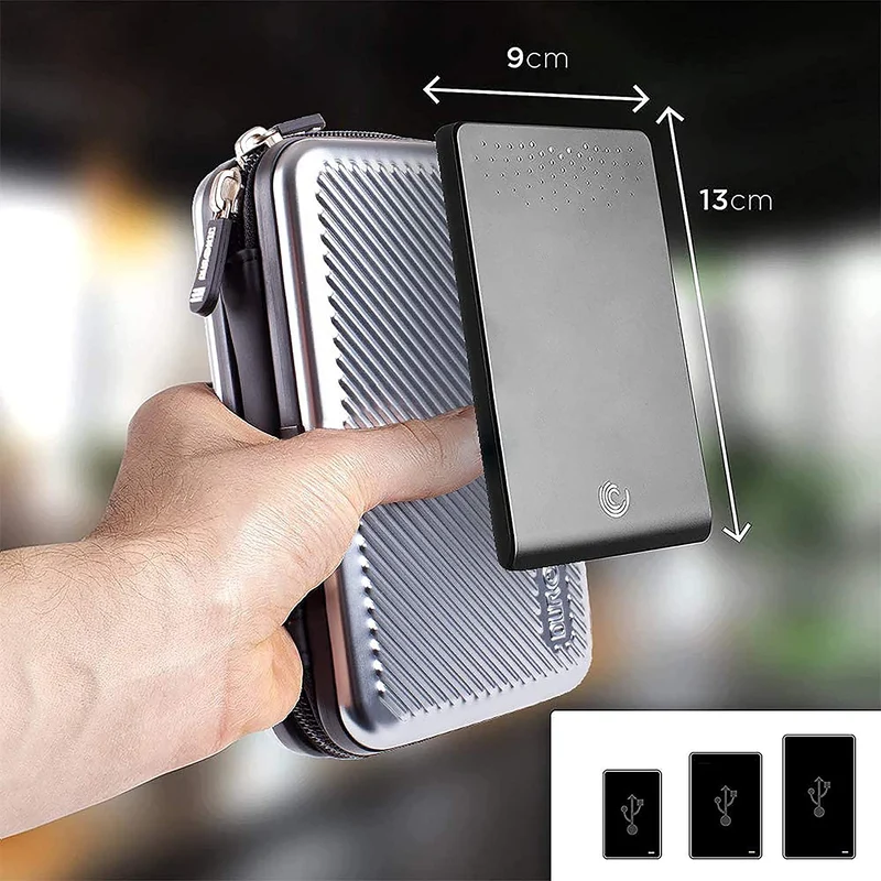 Duronic HDC3 SR Externe Festplatten Schutzhülle Silber | Stoßsichere Festplattentasche | 2,5" SSD Cover | Aluminium Tasche | Hülle für Western Digital, Toshiba, Hitachi, Seagate, Samsung und mehr
