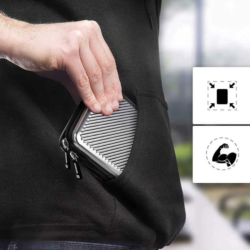 Duronic HDC3 SR Externe Festplatten Schutzhülle Silber | Stoßsichere Festplattentasche | 2,5" SSD Cover | Aluminium Tasche | Hülle für Western Digital, Toshiba, Hitachi, Seagate, Samsung und mehr