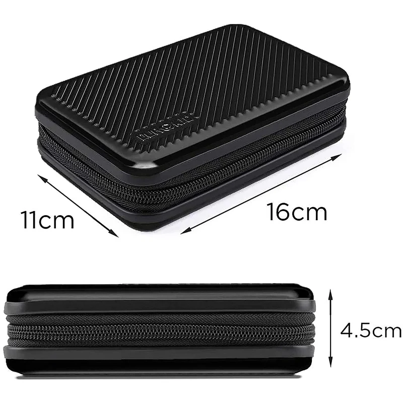 Duronic HDC3 BK Externe Festplatten Schutzhülle Schwarz | Stoßsichere Festplattentasche | 2,5" SSD Cover | Aluminium Tasche | Hülle für Western Digital, Toshiba, Hitachi, Seagate, Samsung und mehr