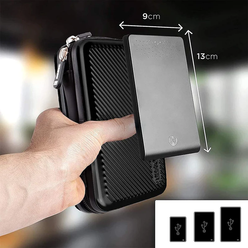 Duronic HDC3 BK Externe Festplatten Schutzhülle Schwarz | Stoßsichere Festplattentasche | 2,5" SSD Cover | Aluminium Tasche | Hülle für Western Digital, Toshiba, Hitachi, Seagate, Samsung und mehr