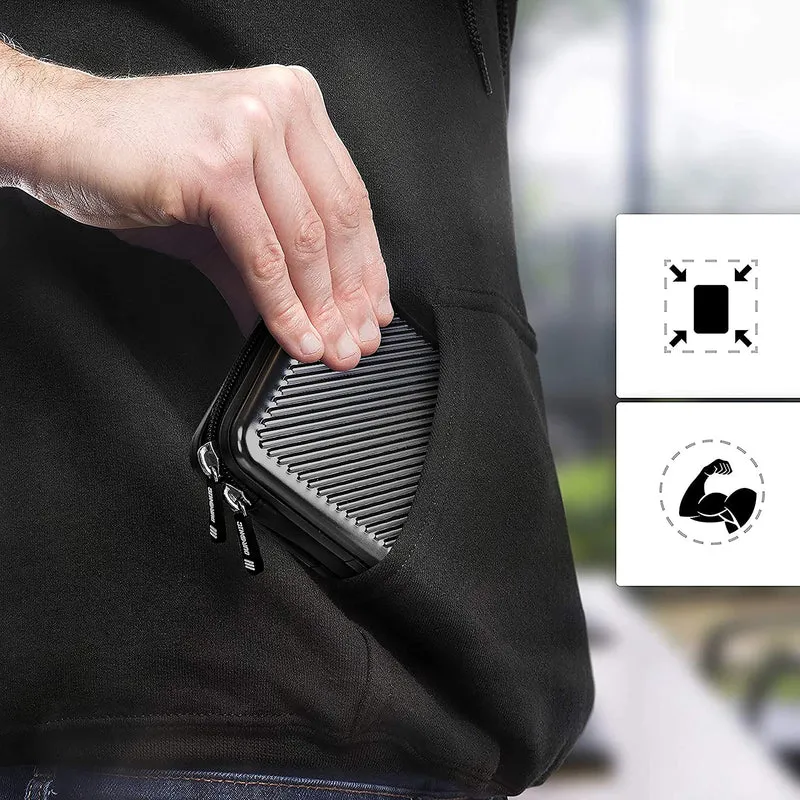 Duronic HDC3 BK Externe Festplatten Schutzhülle Schwarz | Stoßsichere Festplattentasche | 2,5" SSD Cover | Aluminium Tasche | Hülle für Western Digital, Toshiba, Hitachi, Seagate, Samsung und mehr