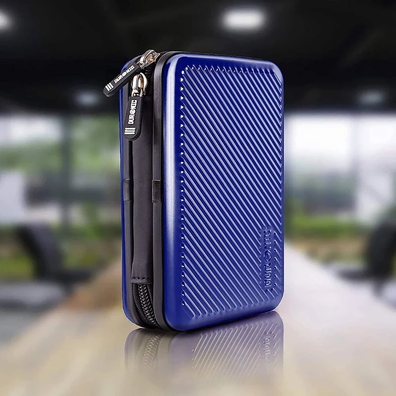 Duronic HDC3 BE Externe Festplatten Schutzhülle Blau | Stoßsichere Festplattentasche | 2,5" SSD Cover | Aluminium Tasche | Hülle für Western Digital, Toshiba, Hitachi, Seagate, Samsung und mehr