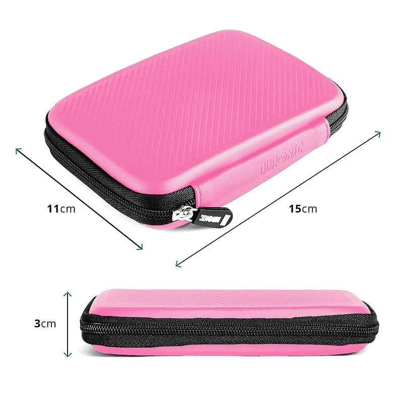 Duronic HDC2 PK Externe Festplatten Schutzhülle Pink | Stoßsichere Festplattentasche | 2,5" SSD Cover | Hardshell Tasche | Hülle für Western Digital, Toshiba, Hitachi, Seagate, Samsung und mehr