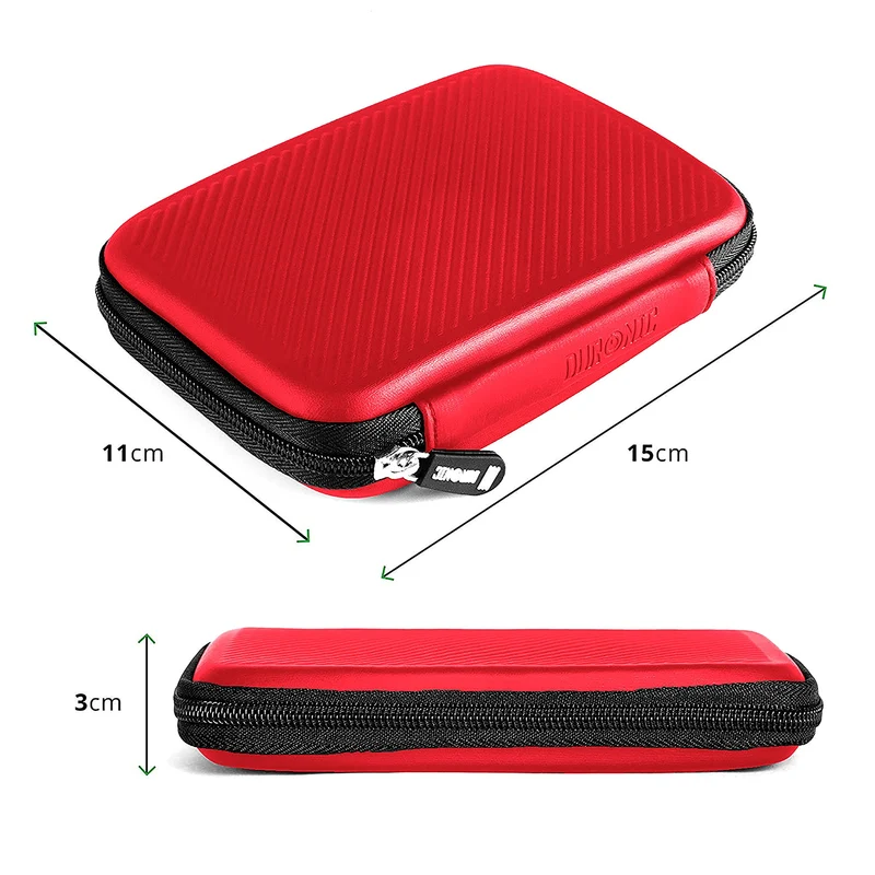Duronic HDC2 RD Externe Festplatten Schutzhülle Rot | Stoßsichere Festplattentasche | 2,5" SSD Cover | Hardshell Tasche | Hülle für Western Digital, Toshiba, Hitachi, Seagate, Samsung und mehr