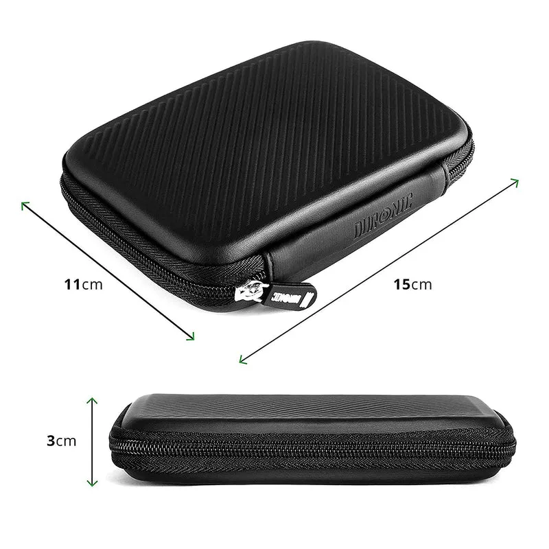 Duronic HDC2 BK externe Festplatten Schutzhülle Schwarz | Stoßsichere Festplattentasche | 2,5" SSD Cover | Hardshell Tasche | Hülle für Western Digital, Toshiba, Hitachi, Seagate, Samsung und mehr