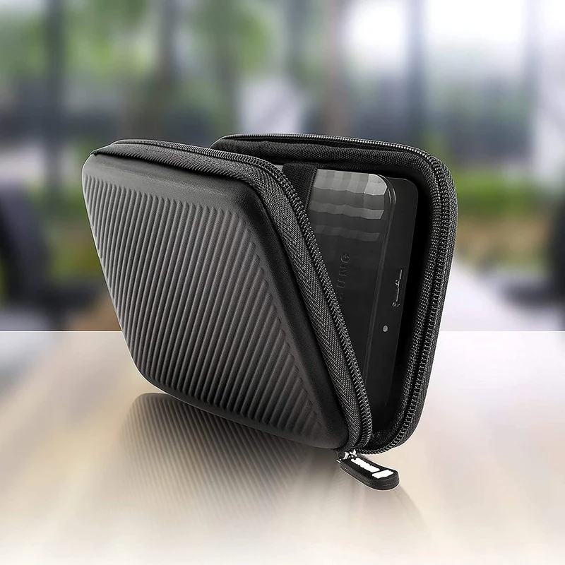 Duronic HDC2 BK externe Festplatten Schutzhülle Schwarz | Stoßsichere Festplattentasche | 2,5" SSD Cover | Hardshell Tasche | Hülle für Western Digital, Toshiba, Hitachi, Seagate, Samsung und mehr