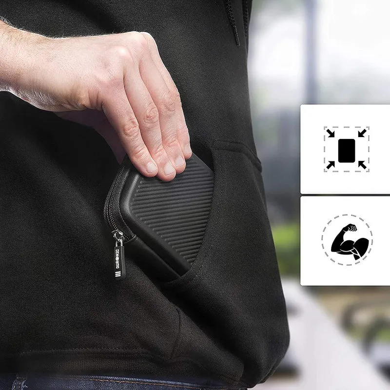 Duronic HDC2 BK externe Festplatten Schutzhülle Schwarz | Stoßsichere Festplattentasche | 2,5" SSD Cover | Hardshell Tasche | Hülle für Western Digital, Toshiba, Hitachi, Seagate, Samsung und mehr