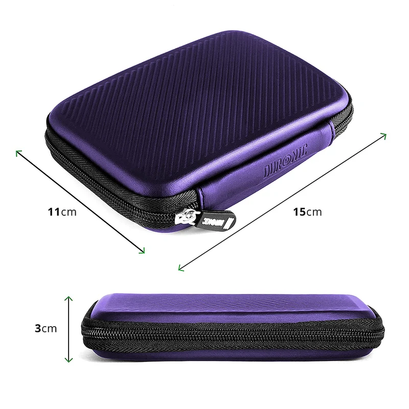 Duronic HDC2 VT Externe Festplatten Schutzhülle Lila | Stoßsichere Festplattentasche | 2,5" SSD Cover | Hardshell Tasche | Hülle für Western Digital, Toshiba, Hitachi, Seagate, Samsung und mehr