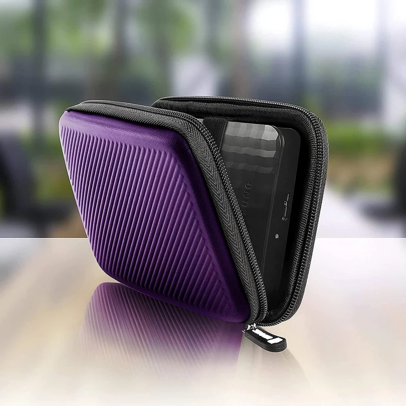 Duronic HDC2 VT Externe Festplatten Schutzhülle Lila | Stoßsichere Festplattentasche | 2,5" SSD Cover | Hardshell Tasche | Hülle für Western Digital, Toshiba, Hitachi, Seagate, Samsung und mehr