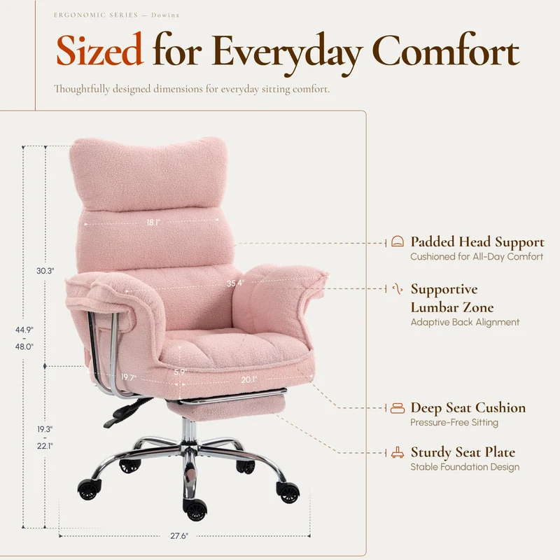 Dowinx Executive Home Office Chair QL-66B7-04 Pink
