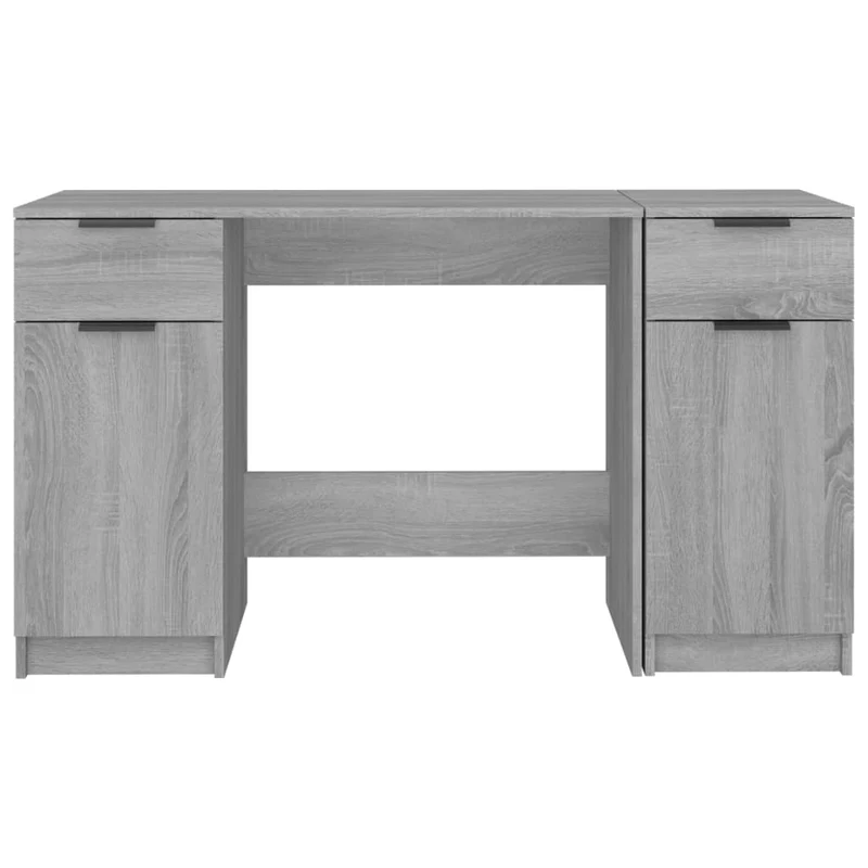 vidaXL - Schreibtisch mit Beistellschrank Grau Sonoma Holzwerkstoff