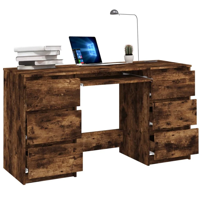 vidaXL - Schreibtisch, Räuchereiche, 140x50x77 cm, Holzwerkstoff