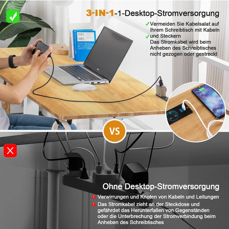Elektrisch Verstellbarer Computertisch Holz DTS110