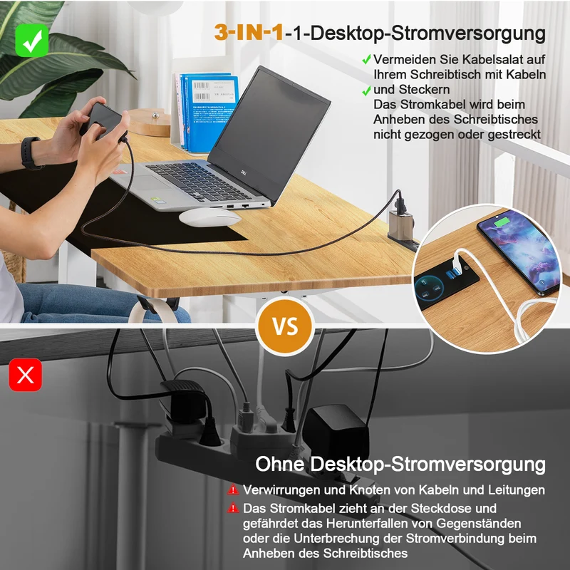 Elektrisch Verstellbarer Computertisch Holz DTS110