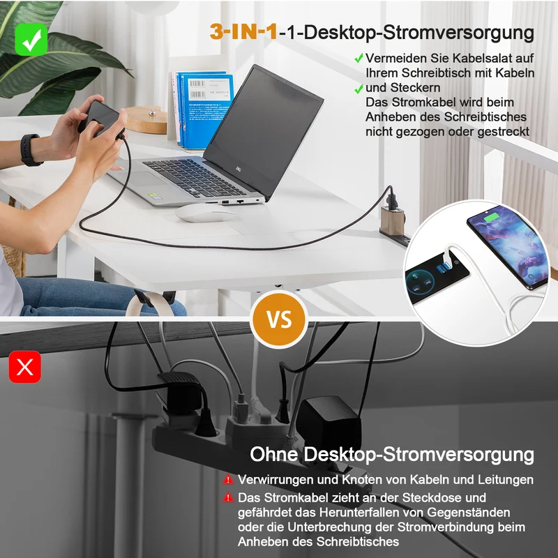 Elektrisch Verstellbarer Computertisch weiß DTS110
