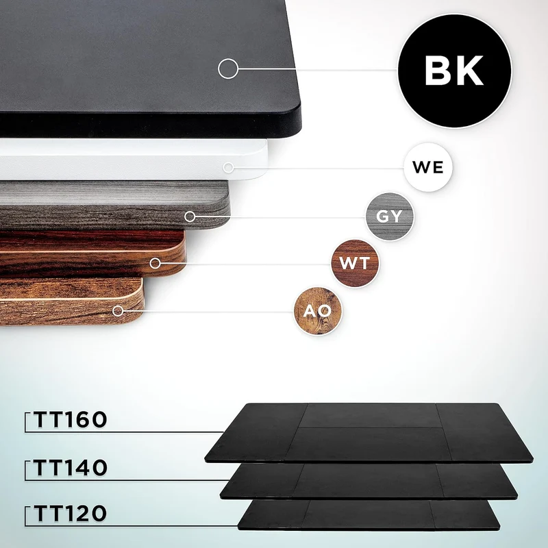 Duronic TT160 BK Tischplatte, Schreibtischplatte 160 x 60 x 1,9 cm, Table Top für individuellen Tisch, Ideal für höhenverstellbare Workstation, Sitz-Steh Schreibtisch für Home-Office und Büro