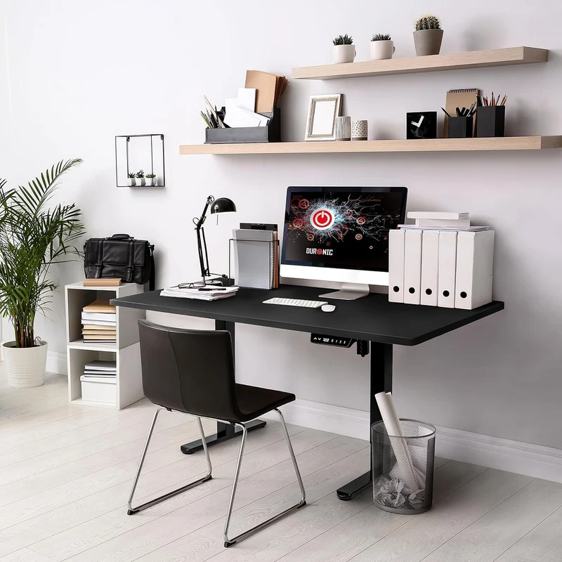 Duronic TT160 BK Tischplatte, Schreibtischplatte 160 x 60 x 1,9 cm, Table Top für individuellen Tisch, Ideal für höhenverstellbare Workstation, Sitz-Steh Schreibtisch für Home-Office und Büro