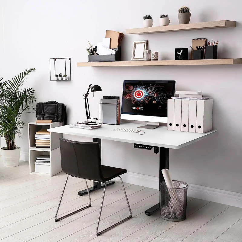 Duronic TT160 WE Tischplatte, Schreibtischplatte 160 x 60 x 1,9 cm, Table Top für individuellen Tisch, Ideal für höhenverstellbare Workstation, Sitz-Steh Schreibtisch für Home-Office und Büro