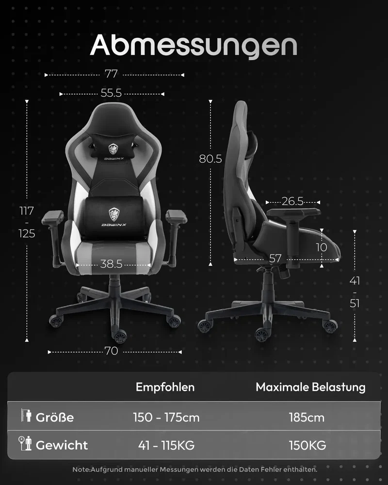 Dowinx Racing Gaming Chair LS-66D97A Black-gray